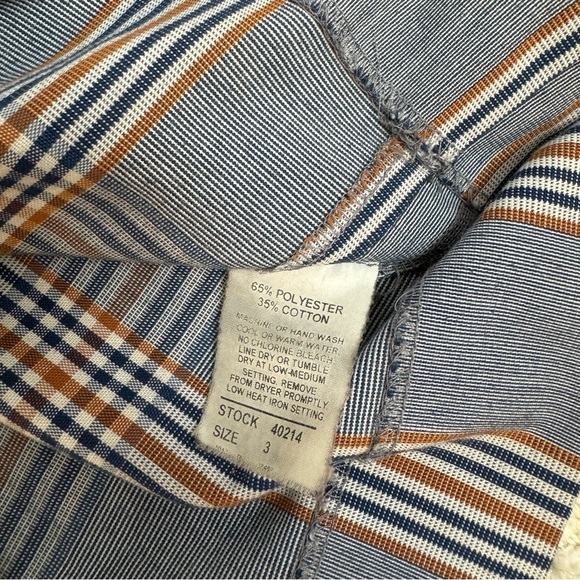 Parker blue orange and white plain pleated mini skirt size 3 made in USA - Picture 6 of 10